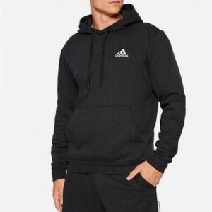 Adidas Essential Feel Cozy Men’s Black Fleece Pullover Hoodie